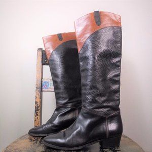 Vtg Neiman Marcus Women 7.5 Tall Riding Knee Boot… - image 1